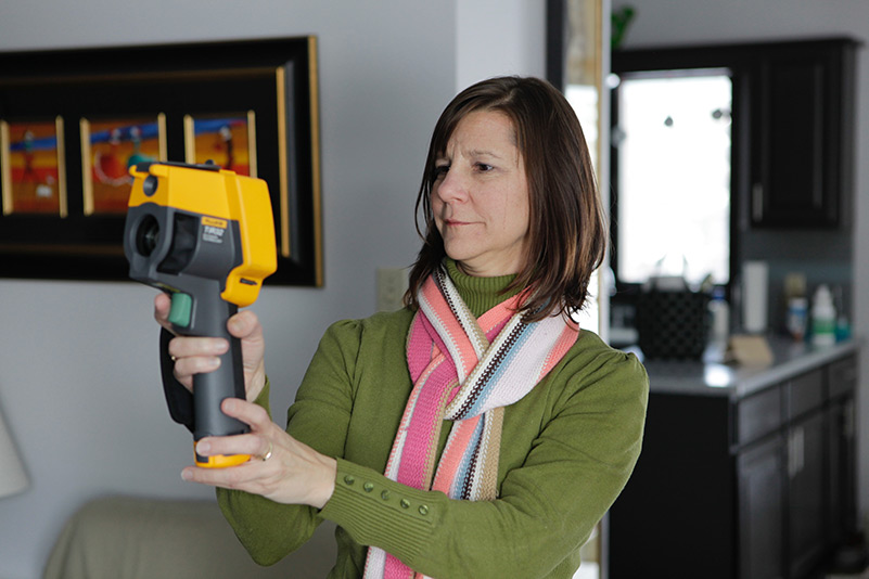 tammy-thermal-imaging Woman using thermal imaging camera